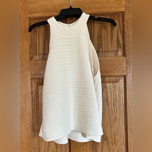 GAP Sleeveless Halter Sweater Top, Cream. 100% Cotton. Women’s Size Medium